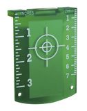Laser - Zieltafel, grün, mm / Inch - Teilung m. Magnet u. Ständer