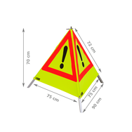 NESTLE Warnpyramide 70cm gelb retroreflektierend, leichte Ausführung mit Mittelfuß