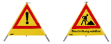NESTLE Warnpyramide 90cm gelb tagesleuchtend, leichte Ausführung mit Mittelfuß