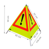 NESTLE Warnpyramide 90cm gelb retroreflektierend, leichte Ausführung mit Mittelfuß